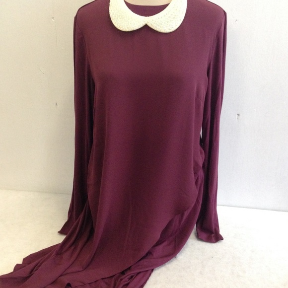 Giuliana Dresses & Skirts - NWOT Asymmetrical Sheer Layer Boho Burgundy Dress
